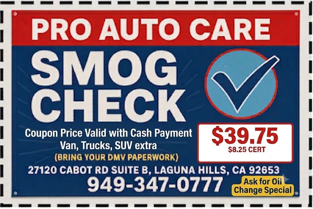 Smog Check Coupon Laguna Hills